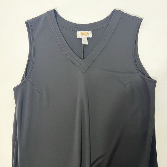 Talbots Dress Womens L Black Sheath Maxi Sleeveless Knit Closet Staple Longline - Picture 2 of 8